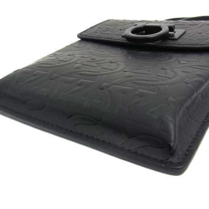 Salvatore Ferragamo Gancini Shoulder Bag Gg241149 In Black Leather