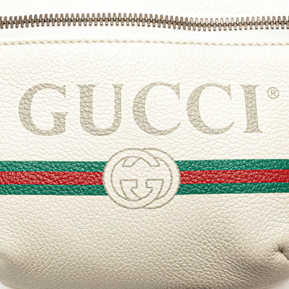 Gucci Logo Print Waist Bag/Body Bag 527792 In White