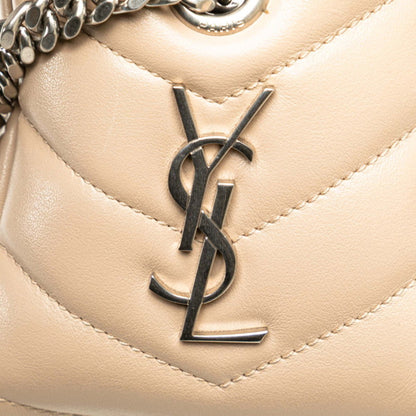 Saint Laurent Lulu Bowling Shoulder Bag 454317 Beige Leather