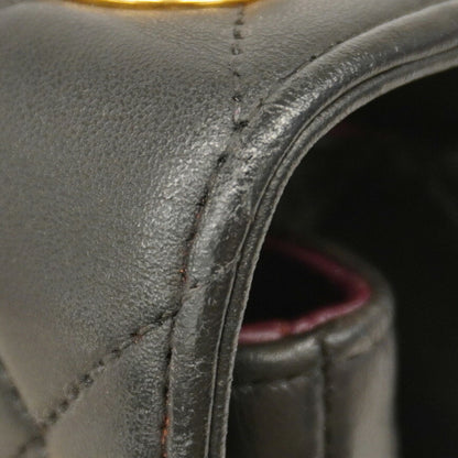 Chanel Shoulder Bag Matelasse W Chain Lambskin Black