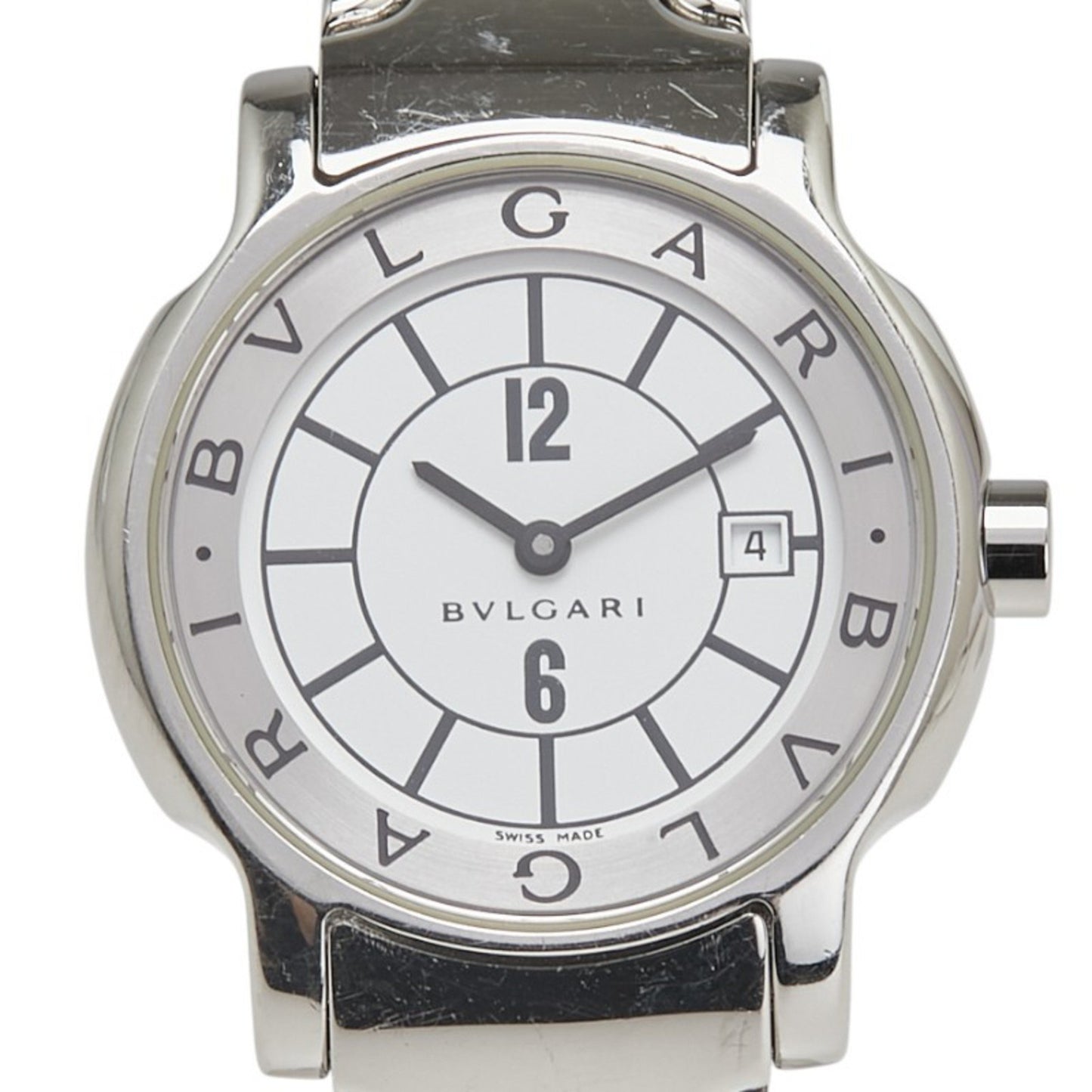 Bvlgari Solotempo St29S Quartz Watch With White Dial And Stainless Steel