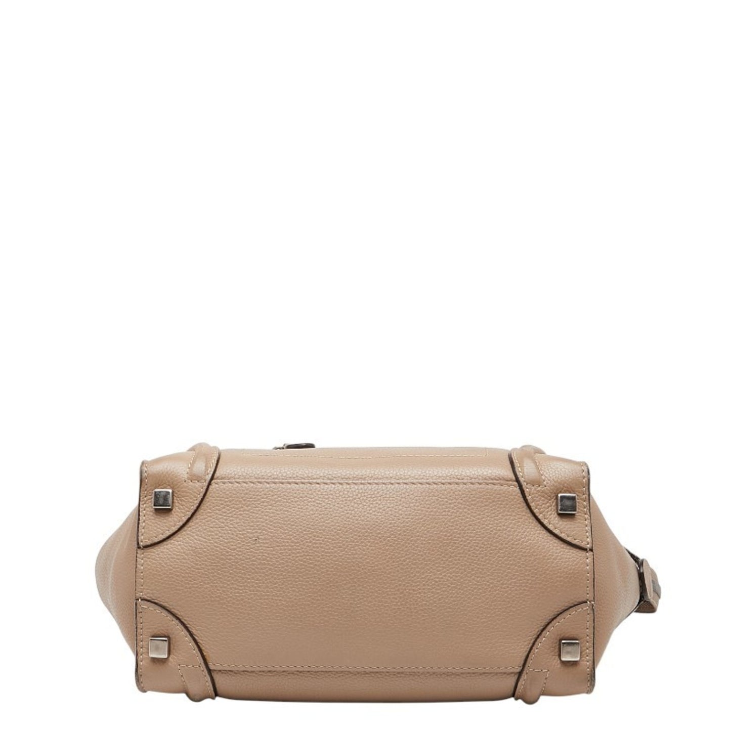 Celine Luggage Micro Shopper Handbag In Beige Leather