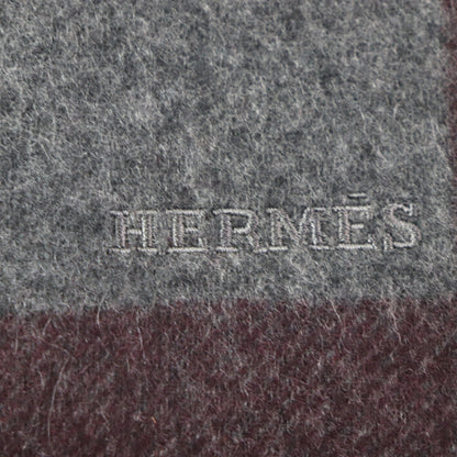 Hermes H Passant 100% Cashmere Scarf With Embroidered Logo And Fringe