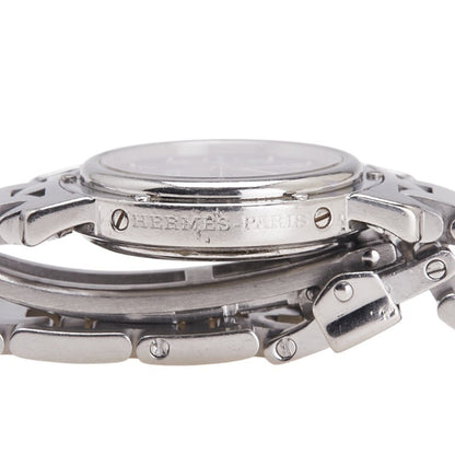 Herms Clipper Watch Cl4.210 Quartz Navy Dial Stainless Steel