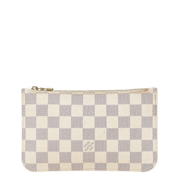 Louis Vuitton Damier Azur Neverfull Pm Accessory Pouch N51110 White Pvc Leather