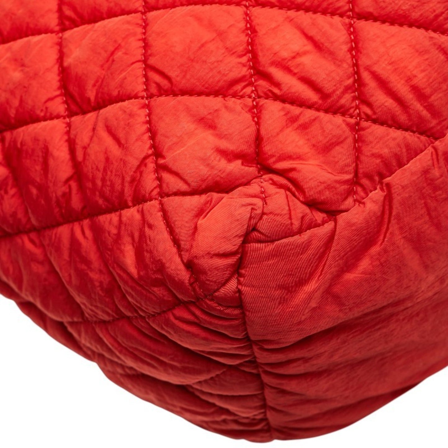 Chanel Coco Mark Cocoon Reversible Quilted Handbag Tote Bag Red Nylon
