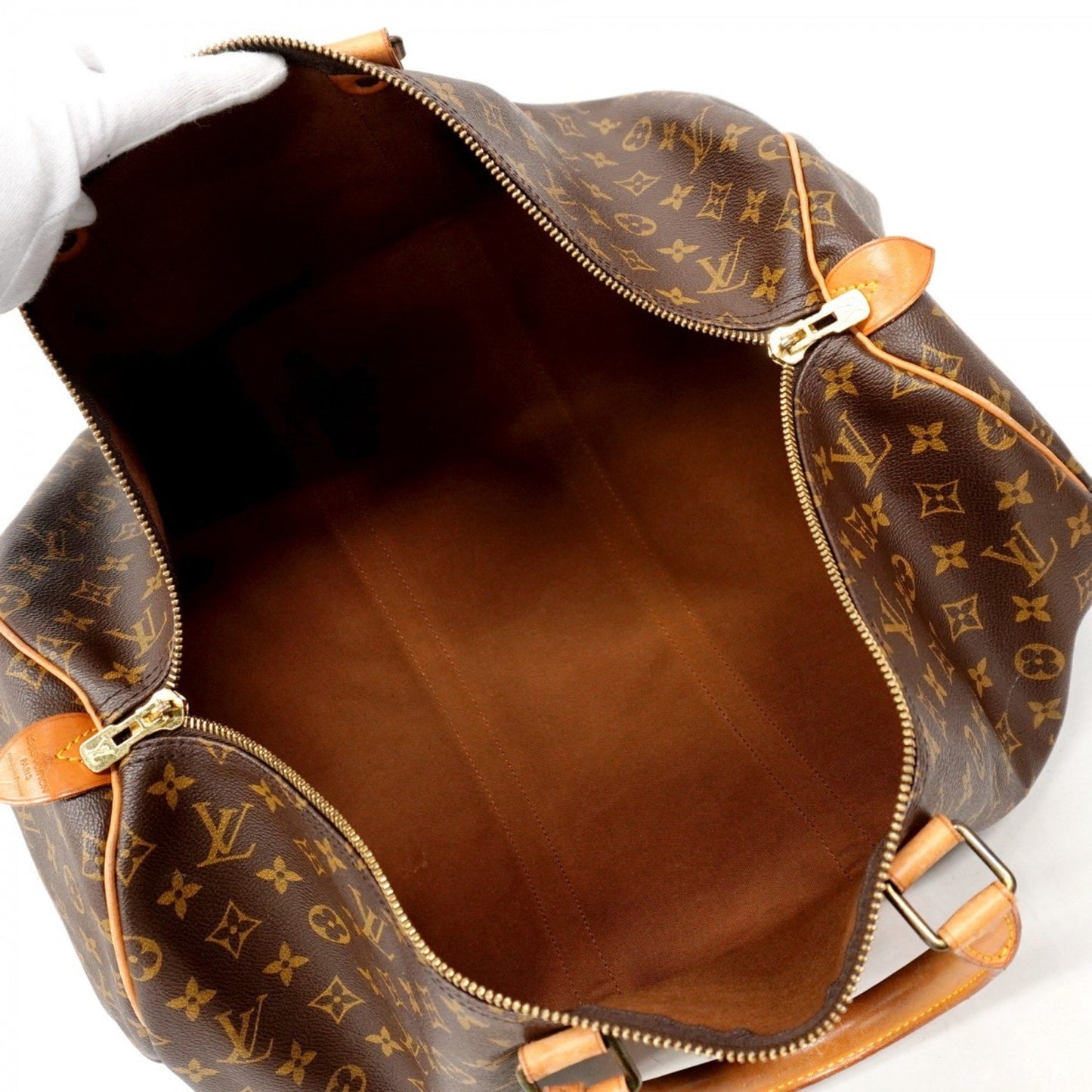 Louis Vuitton Monogram Keepall 55 Boston Bag M41424 Brown