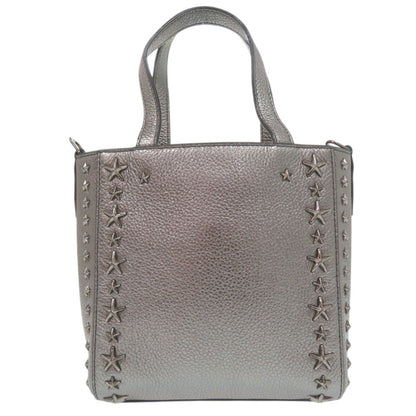 Jimmy Choo 2-Way Mini Pegasi Star Stud Handbag In Silver Leather