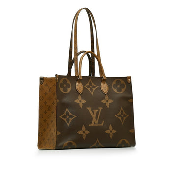 Louis Vuitton Monogram Giant Reverse On The Go Gm Handbag Shoulder Bag M45320 Brown Pvc Leather