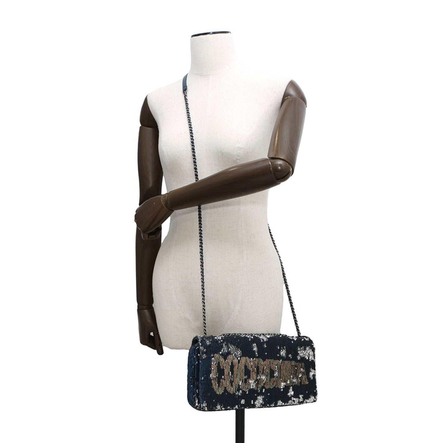 Chanel Chain Shoulder Bag Coco Cuba Sequin Leather Chanel