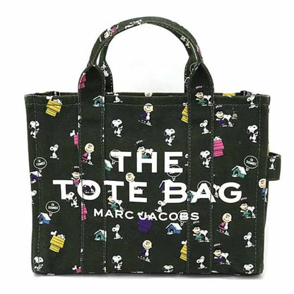 Marc Jacobs X Peanuts Collaboration: The Tote Canvas Tote Bag In Khaki Green.