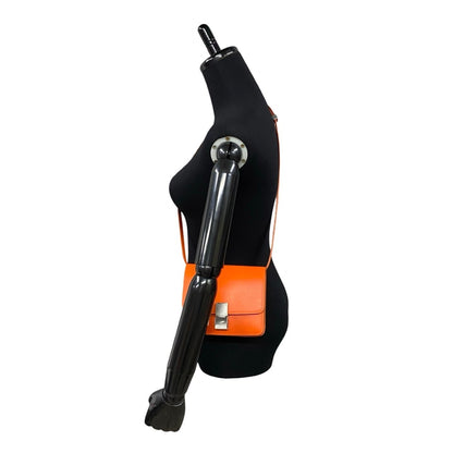 Celine Classic Box Small Leather Shoulder Bag/Pochette/Sacoche In Orange