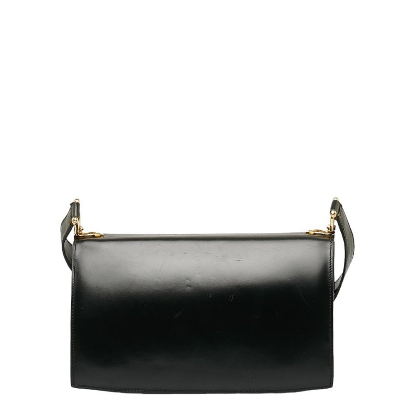 Celine Carriage Hardware One-Shoulder Bag Black Leather