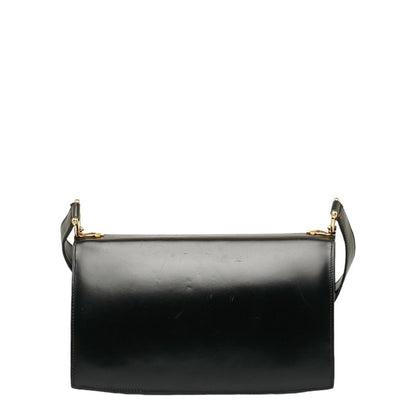 Celine Carriage Hardware One-Shoulder Bag Black Leather