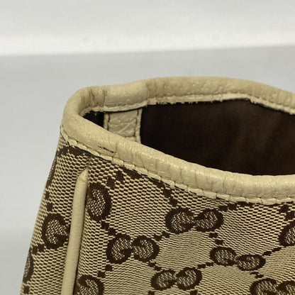 Gucci Tote Bag Gg Canvas 163805 Beige Brown Champagne