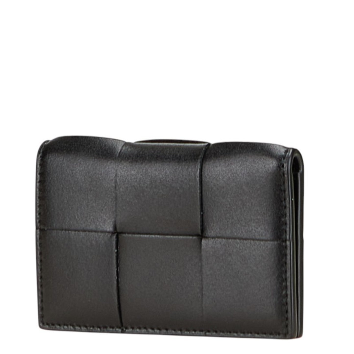 Bottega Veneta Maxi Intrecciato Cassette Business Card Case/Card Case/Pass Case In Black Leather
