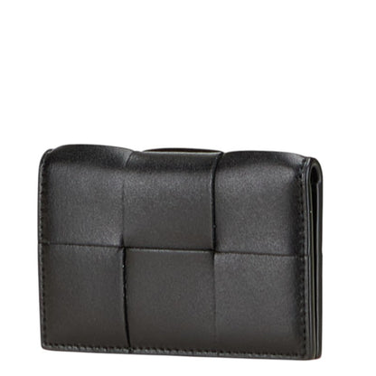 Bottega Veneta Maxi Intrecciato Cassette Business Card Case/Card Case/Pass Case In Black Leather