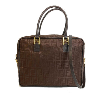 Fendi Zucca Ff Pattern 2-Way Shoulder Bag/Tote Bag In Nylon/Leather