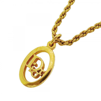 Christian Dior Oval Necklace In Gp-Plated Gold