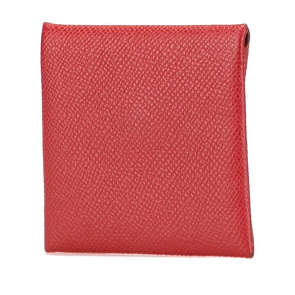 Herms Bastia Wallet/Coin Purse Rouge Kazak Epsom Leather