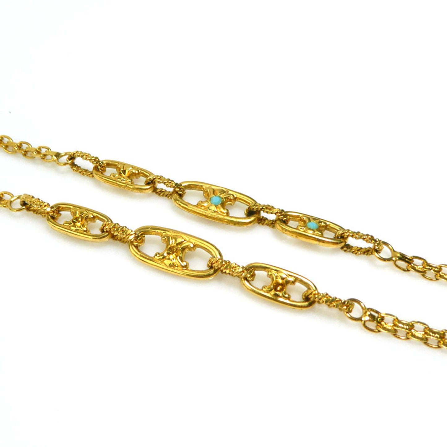 Celine Necklace Metal Rhinestone Gold Blue