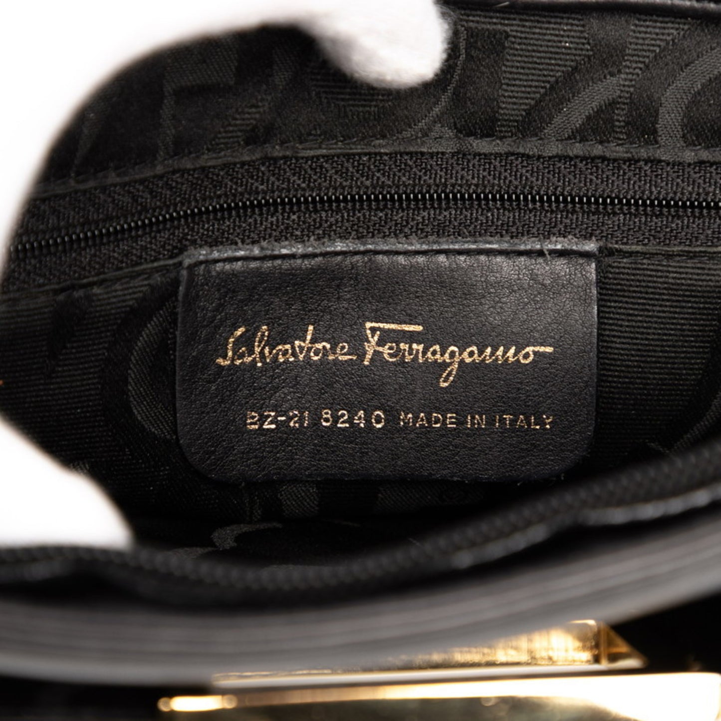 Salvatore Ferragamo Handbag Tote Bag Black Leather