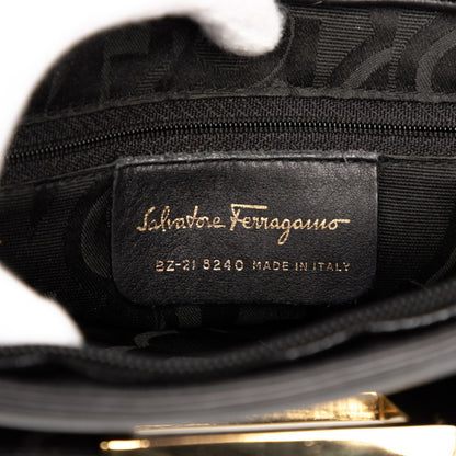 Salvatore Ferragamo Handbag Tote Bag Black Leather
