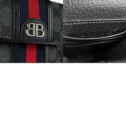 Balenciaga Shoulder Bag Balenciagaxgucci The Hacker Project Phone Canvas Leather Black Grey Silver