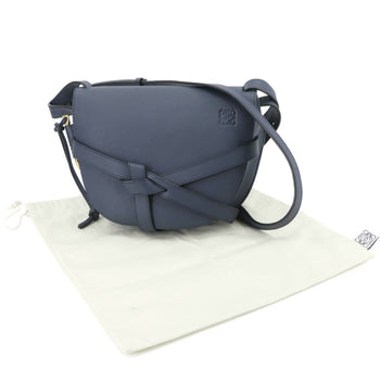 Loewe Gate Bag Small Shoulder In Navy Leather
