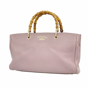Gucci Bamboo Handbag 323660 Leather Purple
