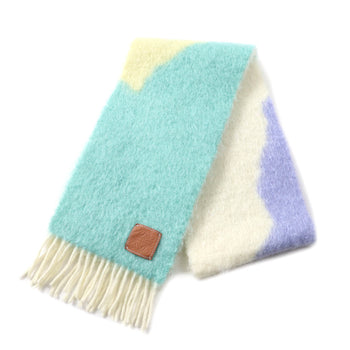 Loewe Women'S Mohair Blend Scarf With Anagram Logo Patch And Fringe