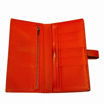 Hermes Bearn Soufflet Orange Long Wallet