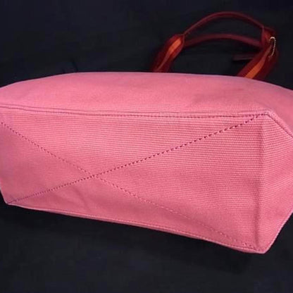 Coach Tote Bag C8293 Pink X Red Canvas Leather