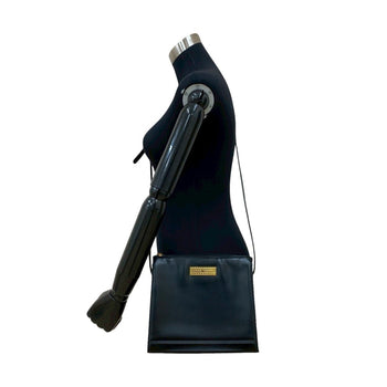 Christian Dior Cd Logo Hardware Genuine Leather Shoulder Bag Pochette Black 39594