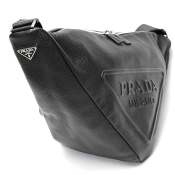 Prada Triangle Vitello Dino Leather Bag Shoulder 2Vy007 Black K-158714