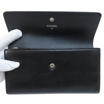 Chanel Coco Mark Long Wallet Caviar Skin