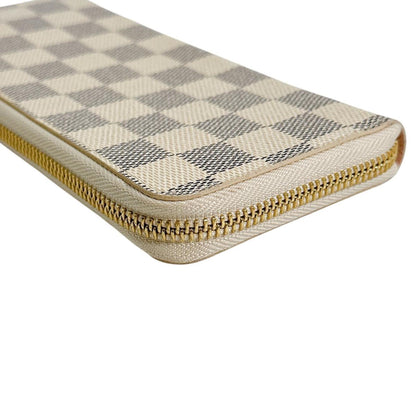 Louis Vuitton Louis Vuitton Long Wallet Portefeuille Clemence Damier Azur Round Zipper Canvas