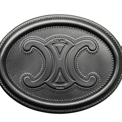 Celine Triomphe Shoulder Bag In Black Leather