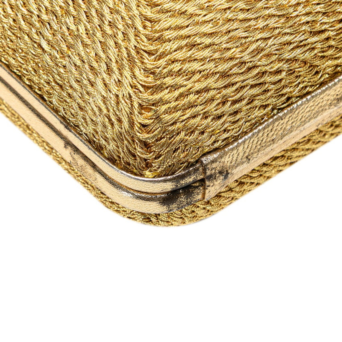Chanel Coco Mark Clasp Chain Shoulder Bag In Gold Glitter Canvas