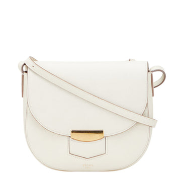 Celine Trotter Crossbody Shoulder Bag In White Leather