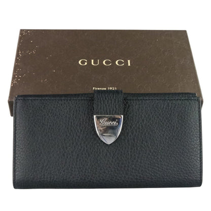 Gucci W-Hook Leather Long Wallet 231837 Black