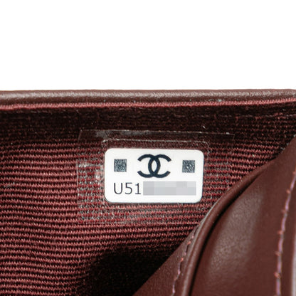 Chanel Matelasse Coco Mark Tri-Fold Wallet In Black Caviar Skin