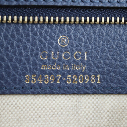 Gucci Swing Tote Bag 354397 Leather Navy Shoulder Large
