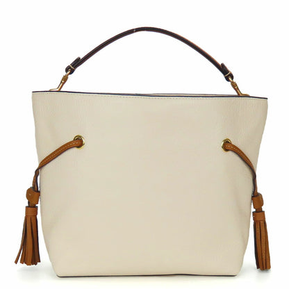 Coach Shoulder Bag Ca164 Leather White Brown