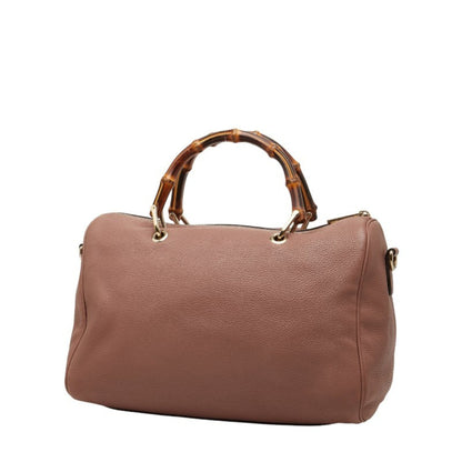Gucci Bamboo Shoulder Bag/Handbag 2Way 353124 Pink Leather