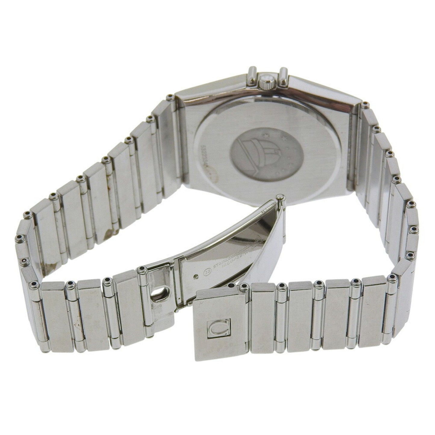 Omega Constellation Day-Date Watch 396.1070 Stainless Steel Quartz Analog Display Silver Dial