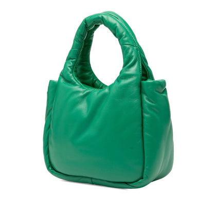 Prada Triangle Logo Plate Mini Handbag/Shoulder Bag 2Way 1Ba359 Green Leather