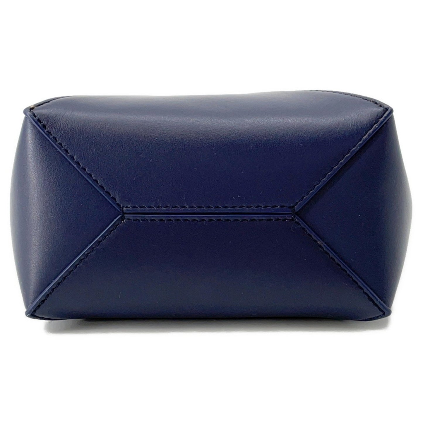 Loewe Handbag Puzzle Fold Mini Tote Shiny Calf Leather A657V25X01 2Way Navy