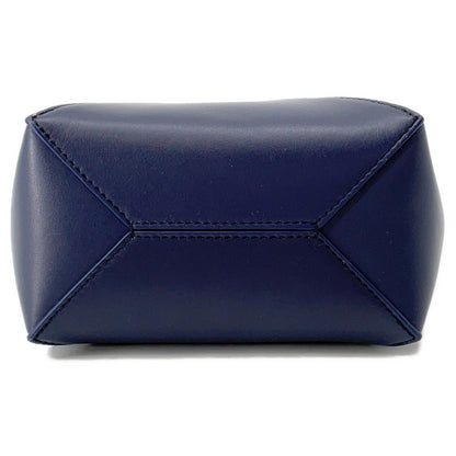 Loewe Handbag Puzzle Fold Mini Tote Shiny Calf Leather A657V25X01 2Way Navy