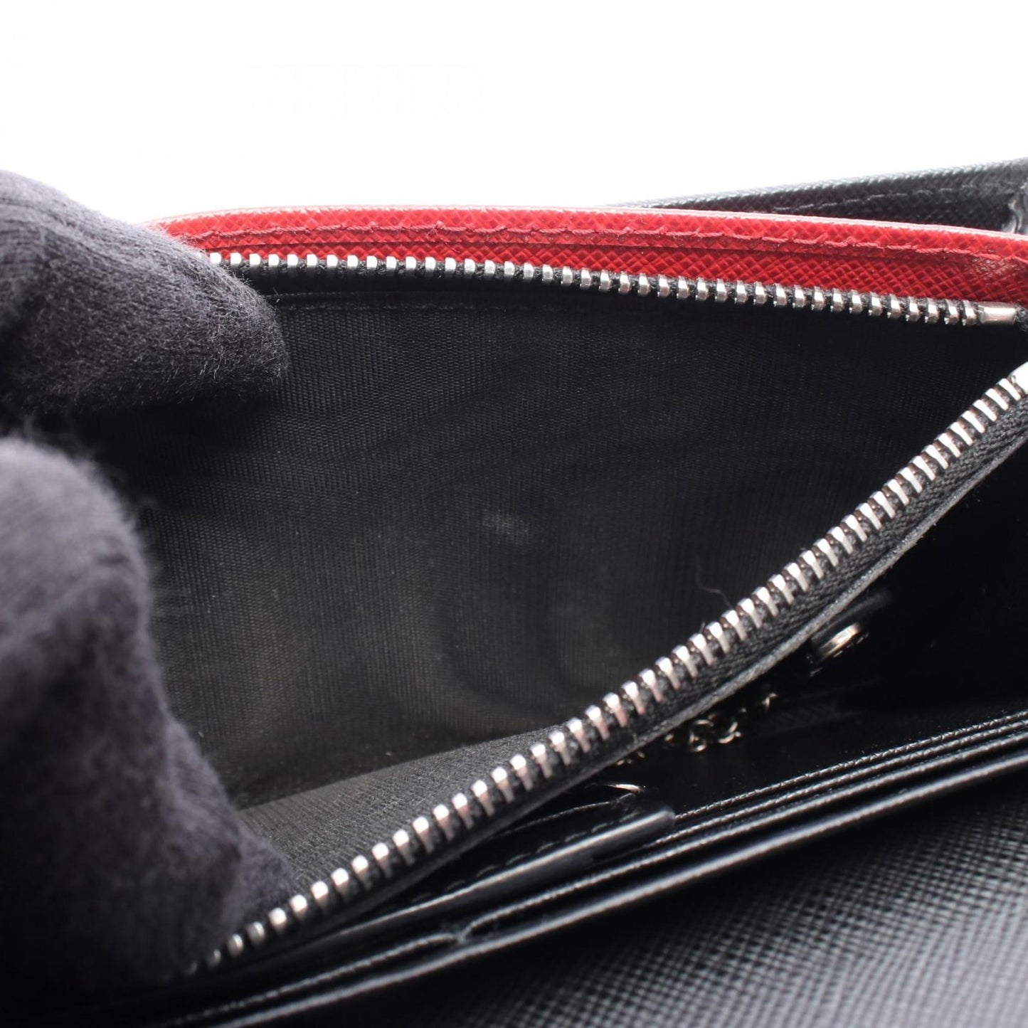 Prada Saffiano Bicolo Bifold Long Wallet